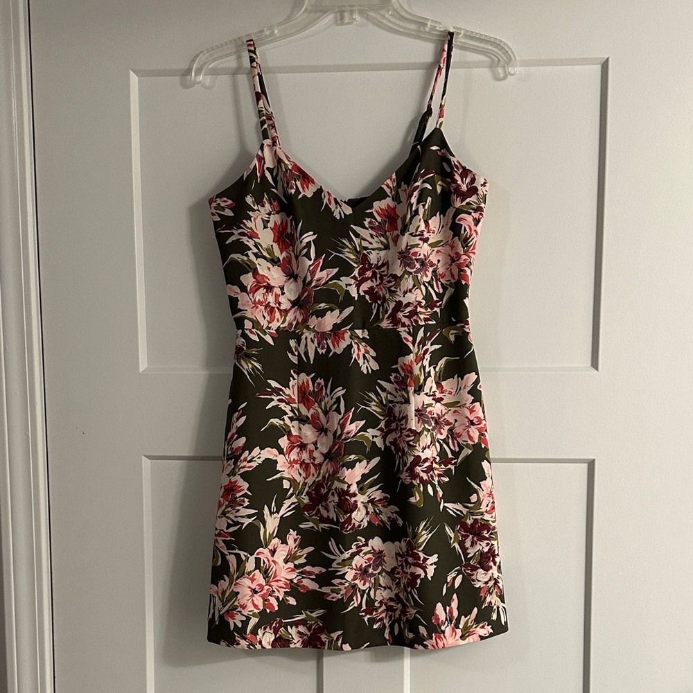 French Connection Floral Mini Dress - Pink and Green